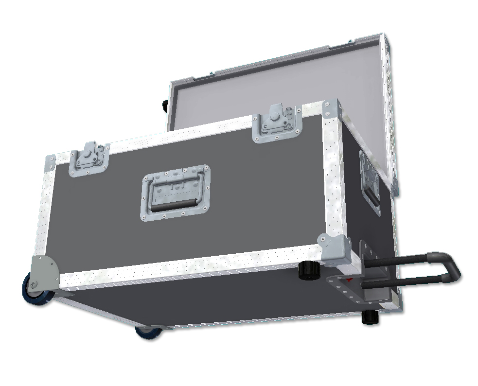 Rolling Trunk with recessed extending handle Flight Case