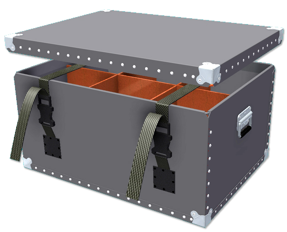 Image of Lantern Poly Case with dividers and drop on lid